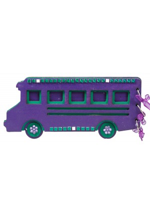 Wood School Bus Picture Frame