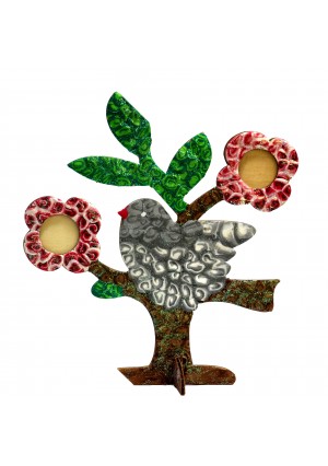 Wood Floral Tree Picture Frame