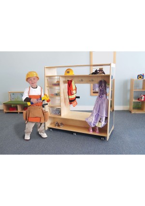 Mobile Dress Up Center With Trays and Mirror