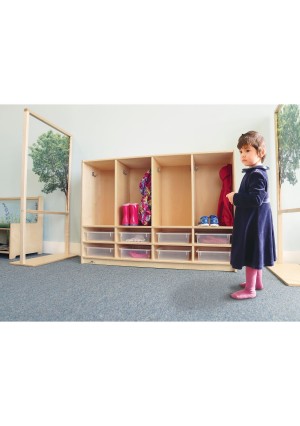Toddler Eight Section Coat Locker With Trays