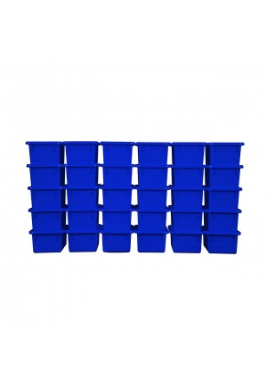 BLUE CUBBY W/ LID TRAY SET OF 30