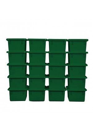 GREEN CUBBY W/ LID TRAY SET OF 20