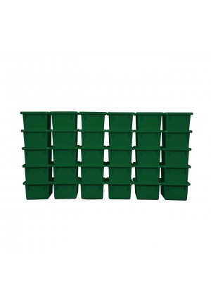 GREEN CUBBY W/ LID TRAY SET OF 30