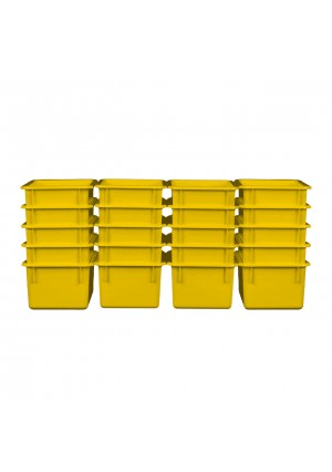 YELLOW CUBBY W/ LID TRAY SET OF 25