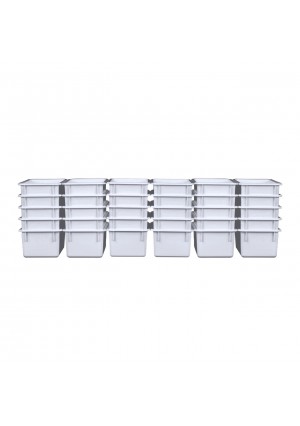 YELLOW CUBBY W/ LID TRAY SET OF 20