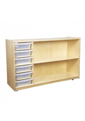 Shelf Storage with Translucent Trays