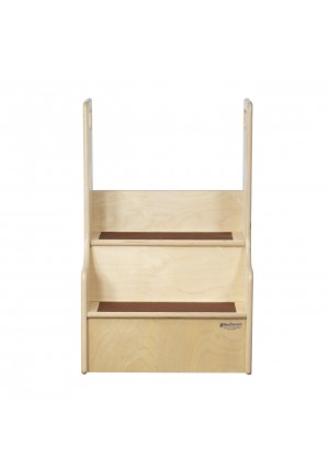 Step Stool with Brown Tread