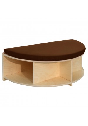 Read-A-Round Half Moon Bench with Brown Cushion