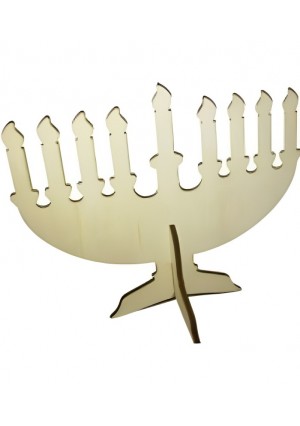 Laser Cut Self Standing Menorah 7 1/2" x 7"