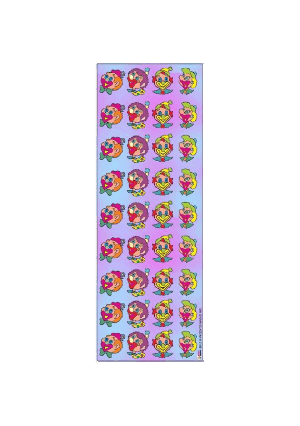 Purim Clown Die-cut Stickers-25 Sheet